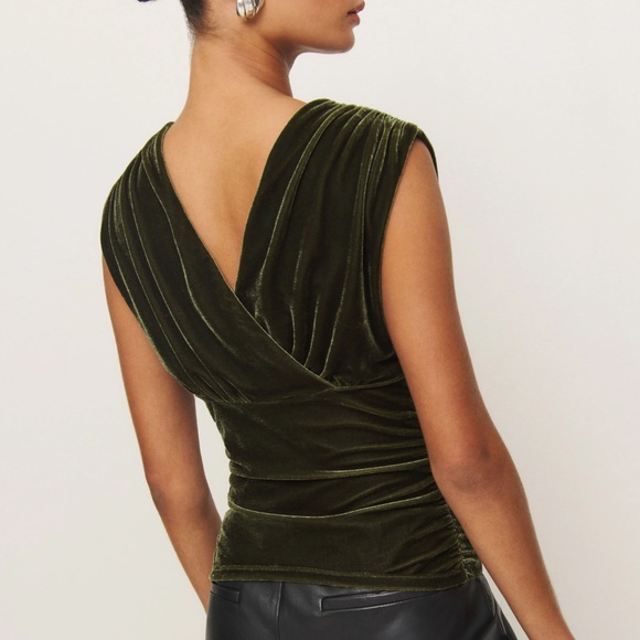 Reformation Amelia Velvet Top, NEW - Picture 3 of 8